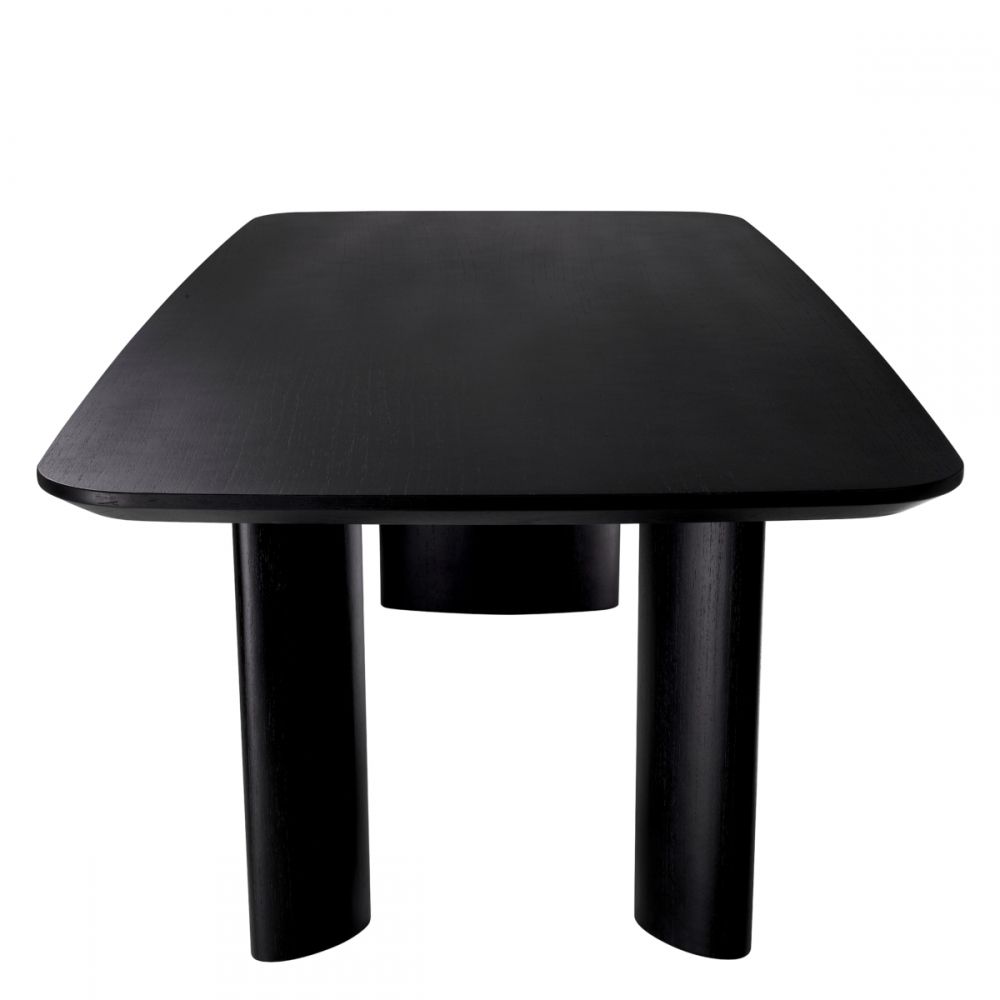 Masa Dreptunghiulara Harmonie S Eichholtz din Furnir de stejar Negru de 6-8 persoane L241xH77cm