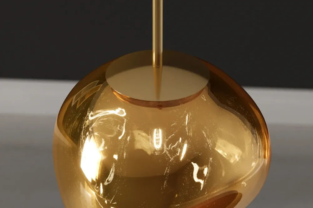 Pendul din Metal Auriu si Sticla Auriu D20xH150cm LIQUID DIAMOND
