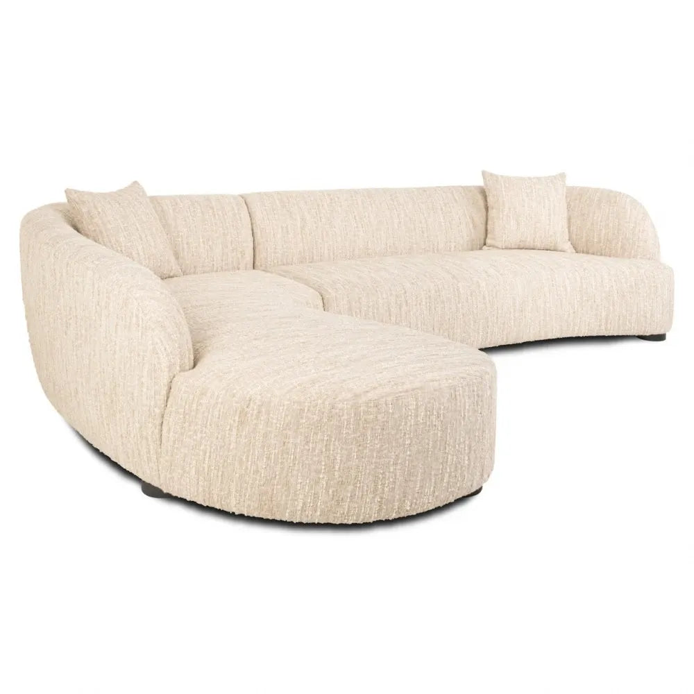 Coltar cu orientare stanga tapitata cu stofa Bej 320x170cm Pandora Richmond interiors