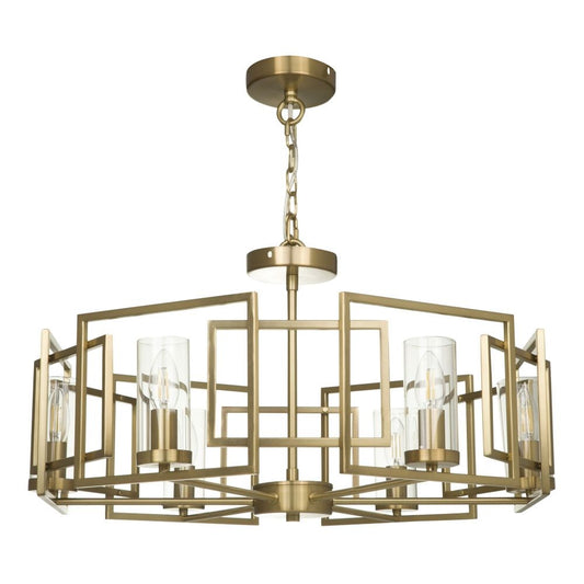 Lustra rotunda cu inaltime reglabila din Sticla Transparent cu 6 becuri D66xH139cm Bowi