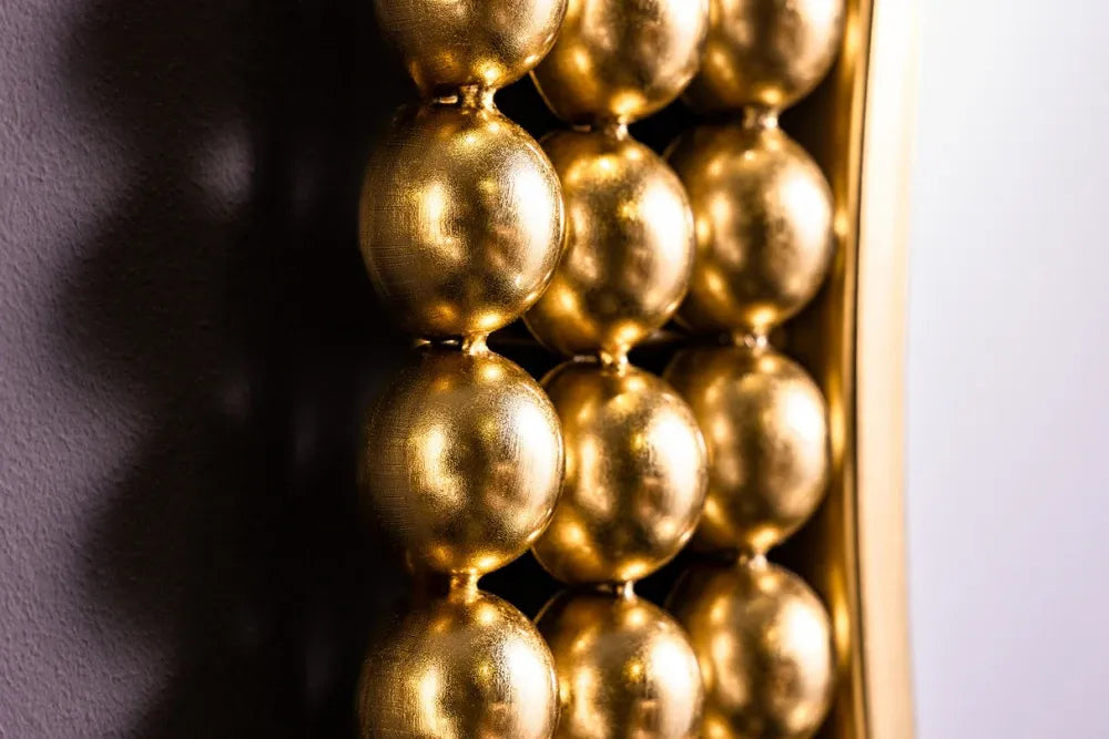 Oglinda cu rama din Metal Auriu D76cm Pearls