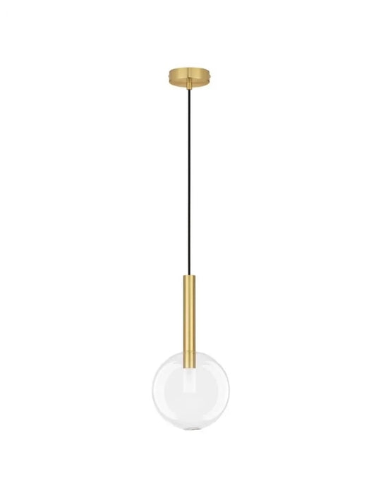 Pendul structura din Metal Negru/Auriu si abajur din Sticla Transparent H190.5xL20cm IP20 AMELIA