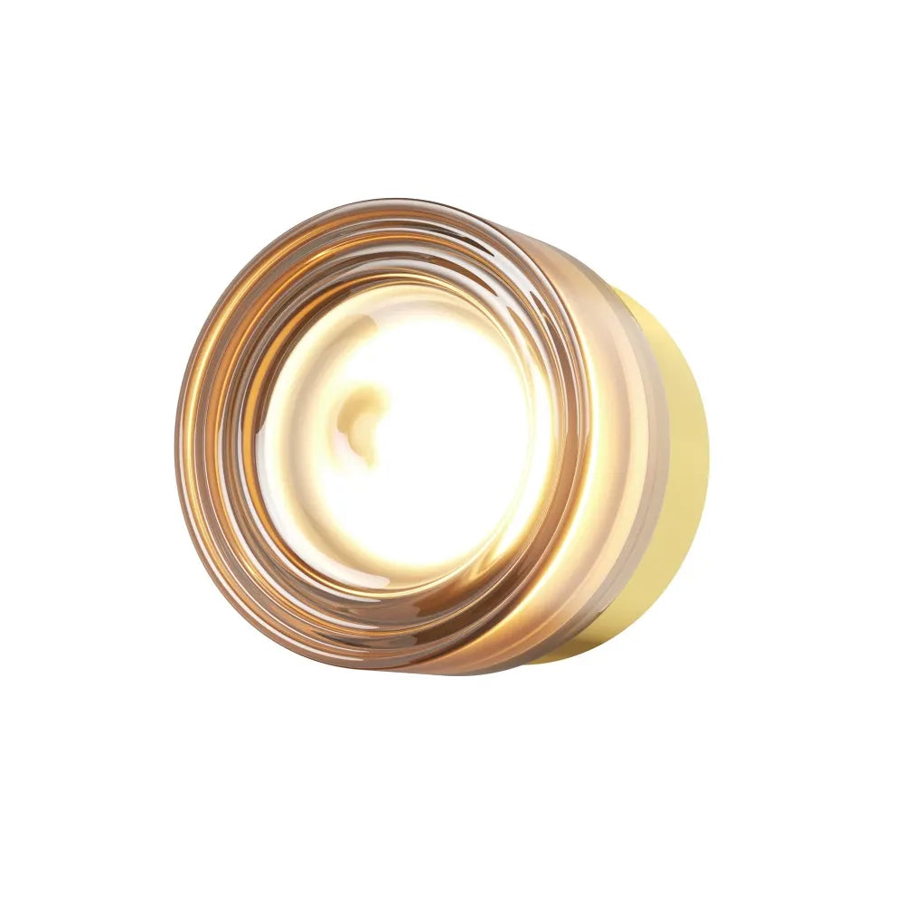 Aplica de perete din Metal Alama si Sticla Auriu Amber H12.5xL9.2cm Olo2
