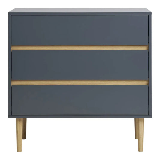 Comoda din MDF Gri si Lemn de pin Maro L80xH80cm Bisley
