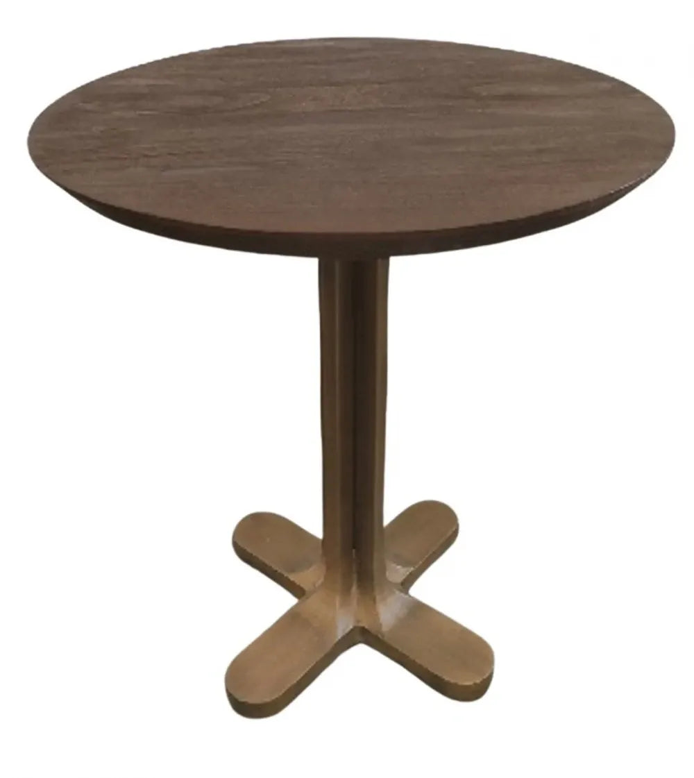 Masa rotunda din Metal Auriu si Lemn de mango Maro D75xH77cm Revelin Richmond Interiors