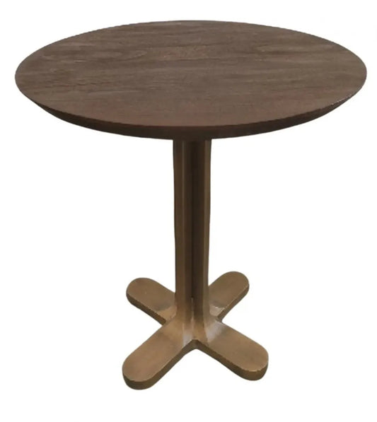 Masa rotunda din Metal Auriu si Lemn de mango Maro D75xH77cm Revelin Richmond Interiors