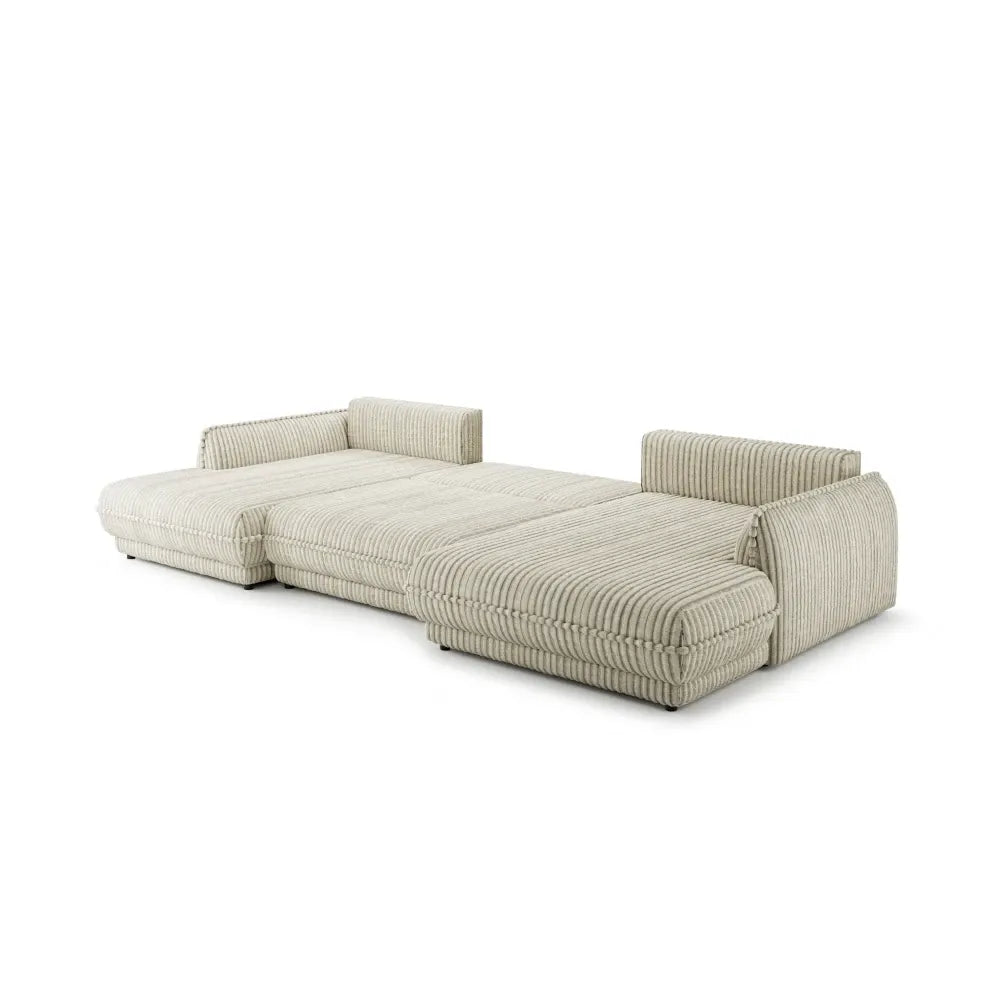 Coltar extensibil in forma de U cu spatiu depozitare din Corduroy Bej Mojave III