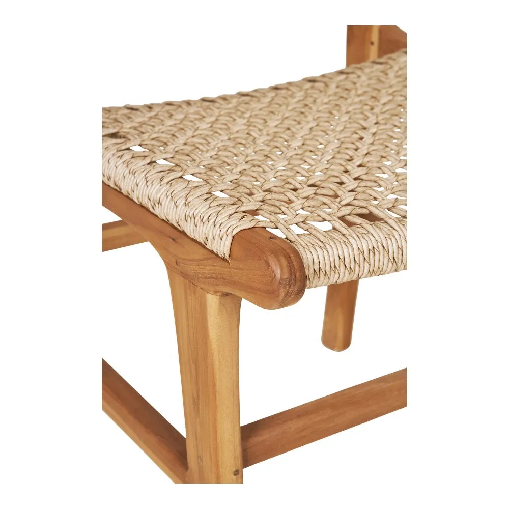 Set 2 scaune de exterior din Lemn de tec Maro si Ratan Maro H90xL50xA56cm Derby