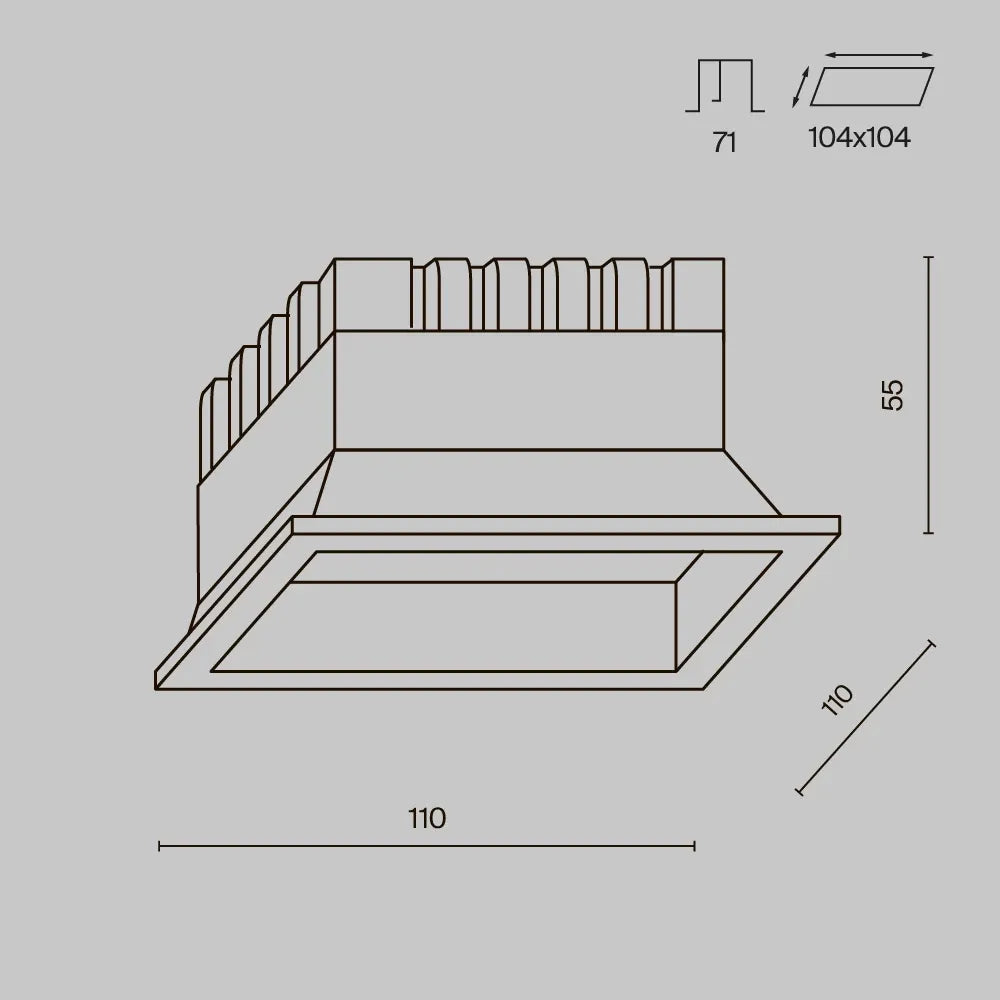 Spot incastrat din Aluminiu/plastic Alb H5.5xL11cm 12W Okno