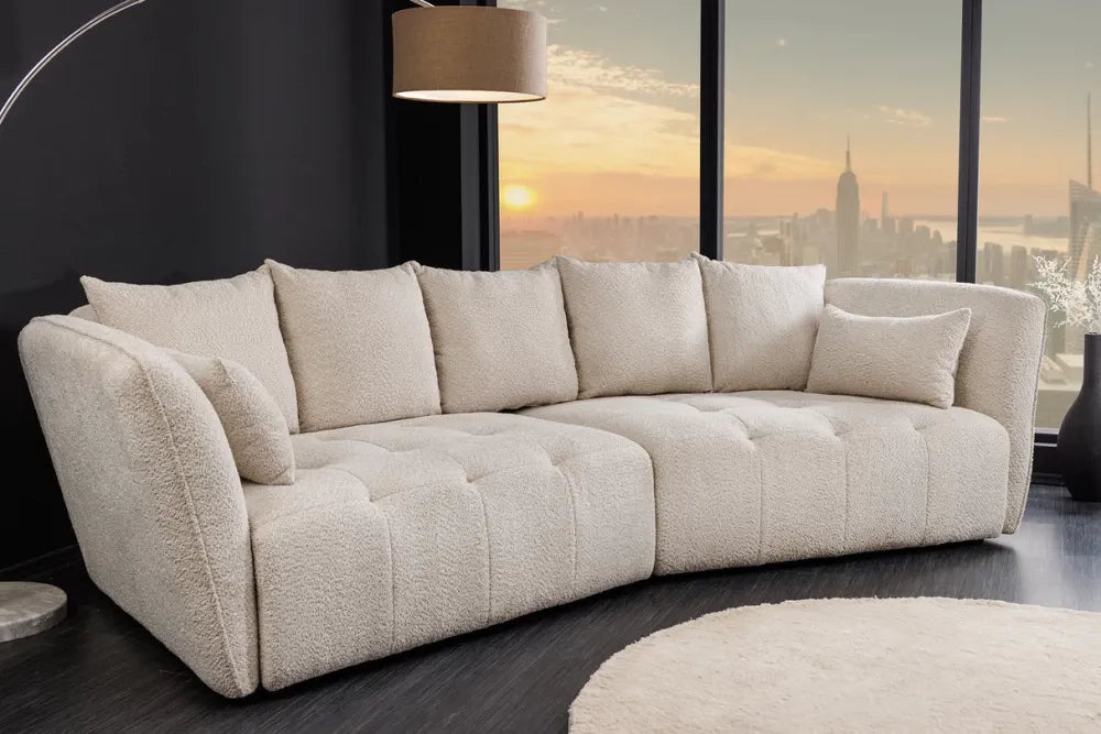 Canapea tapitat cu Stofa boucle Bej L295cm Royal