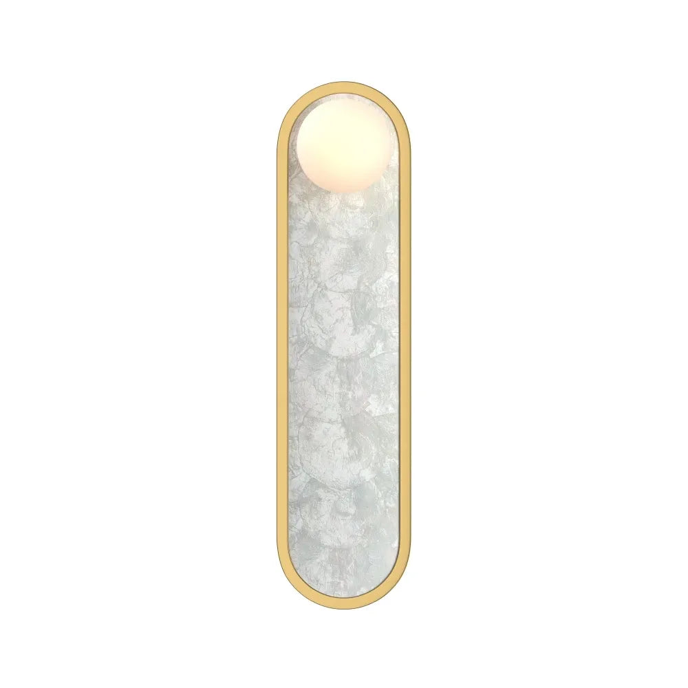 Aplica de perete din Aluminiu Alama si Sticla Alb H45xL12.8cm Blink
