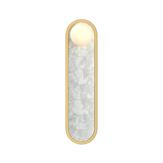Aplica de perete din Aluminiu Alama si Sticla Alb H45xL12.8cm Blink
