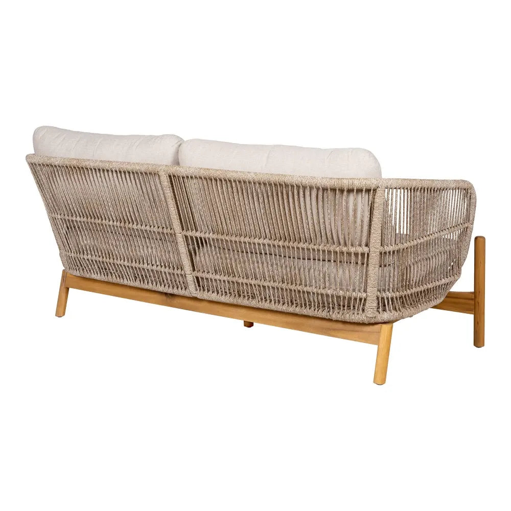 Canapea de exterior din Lemn de salcam/Metal Maro/Bej si Stofa Bej H72xL78,5cm Terracina