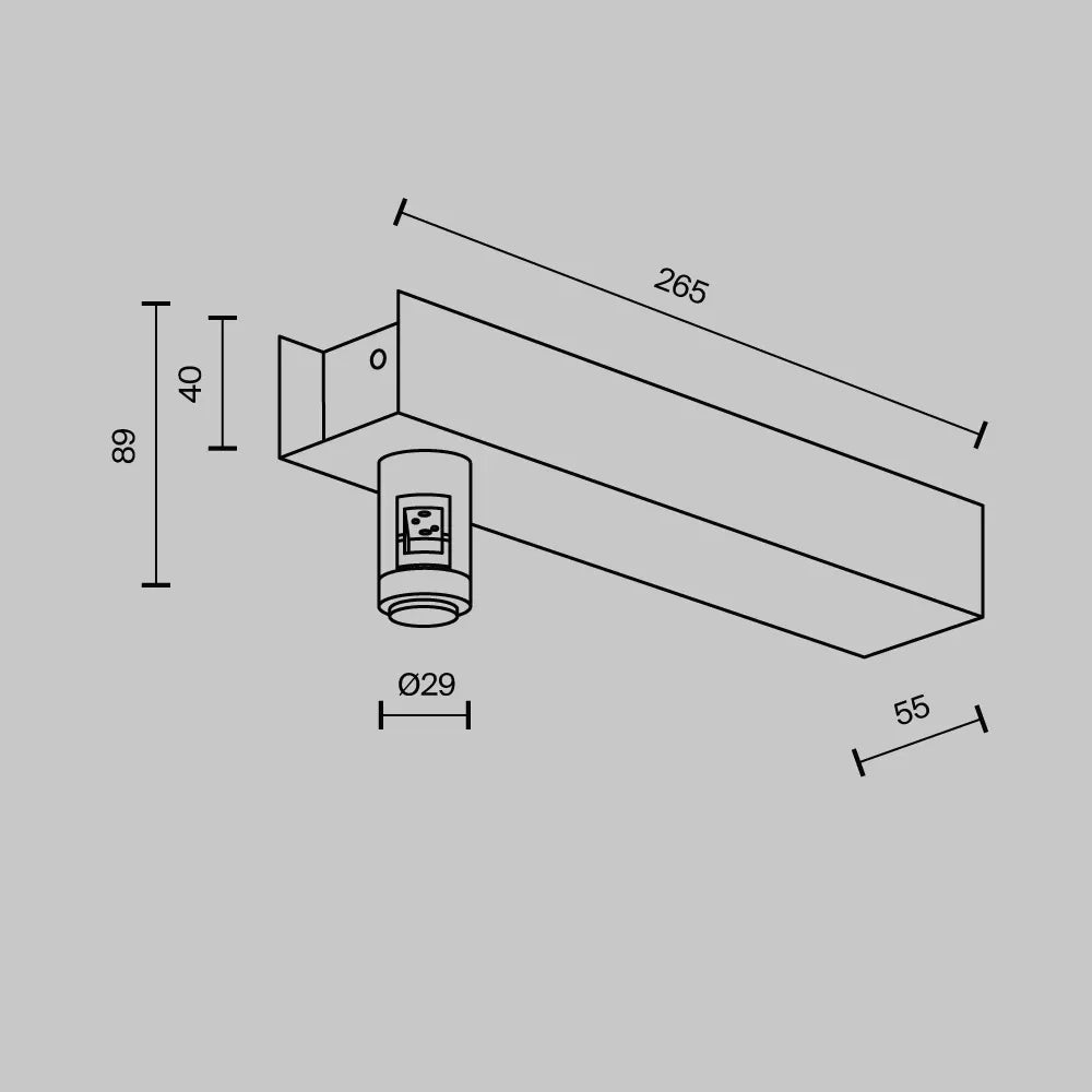 Baza de perete pentru driver cu priza de alimentare Flarity din Aluminiu Alama