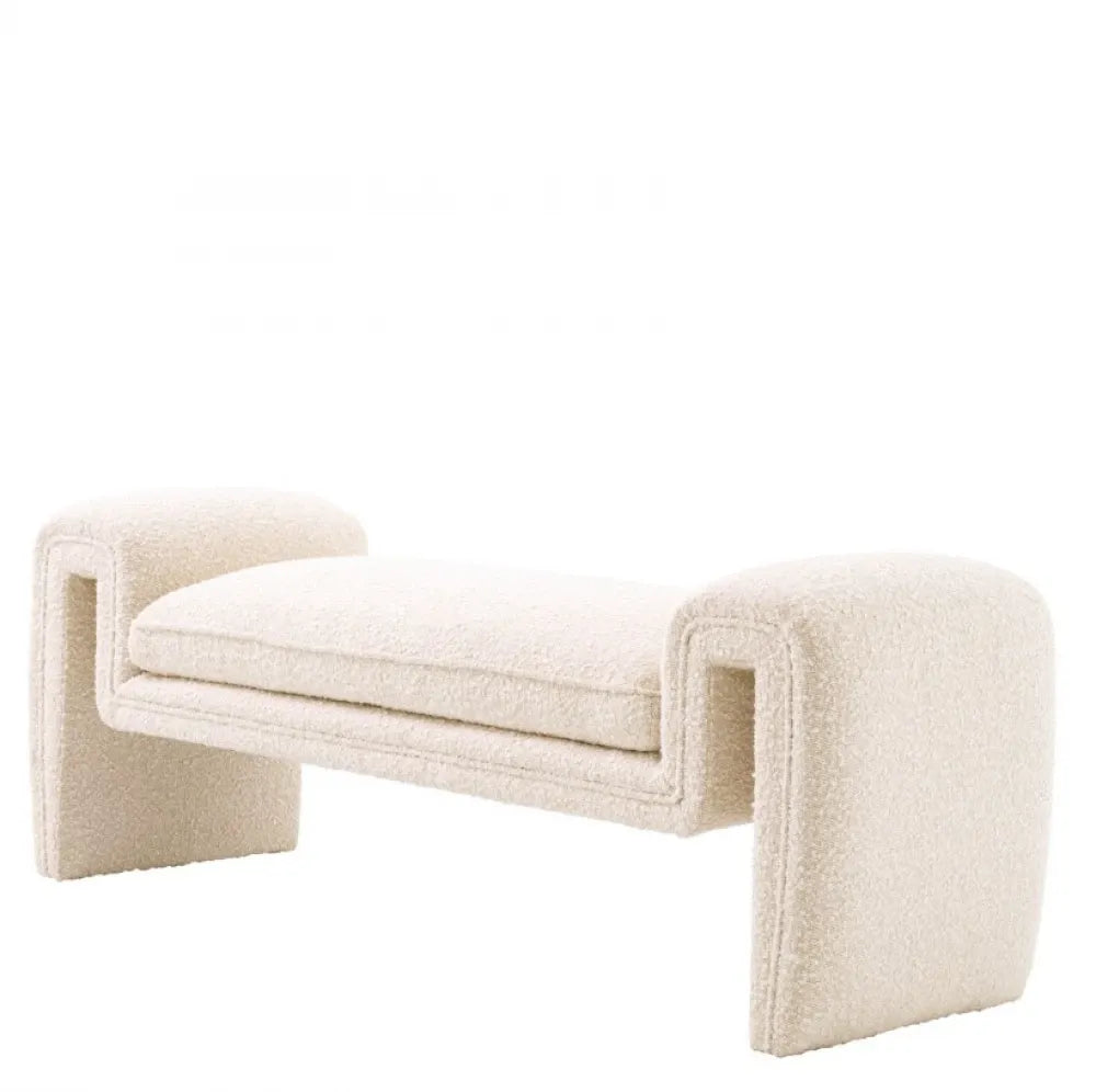Bancheta tapitata cu Stofa boucle Crem L144xH52cm Tondo S Eichholtz