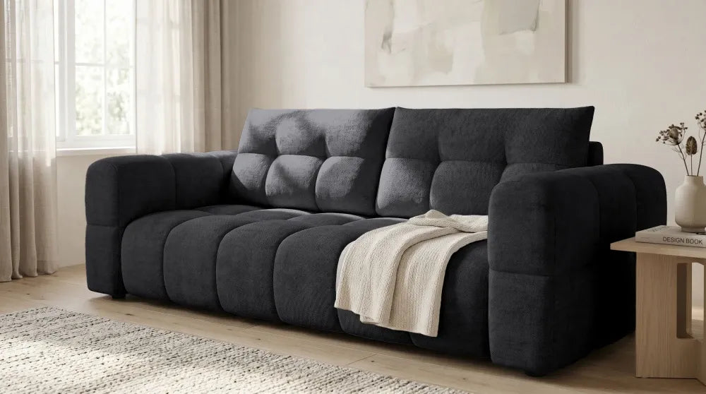 Canapea tapitata cu material pet friendly Alias negru L241x104cm