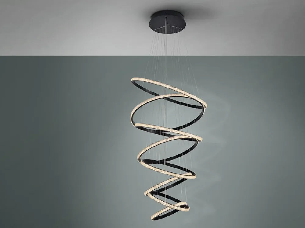 Candelabru 3000k din Metal Negru H300xD80cm Ring