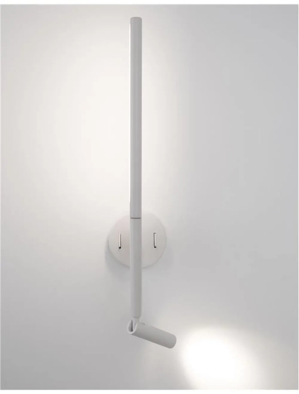 Aplica de perete structura din Aluminiu Alb si abajur din Acrilic Alb H55xL2cm IP20 9W 520lm 3000k HANDY
