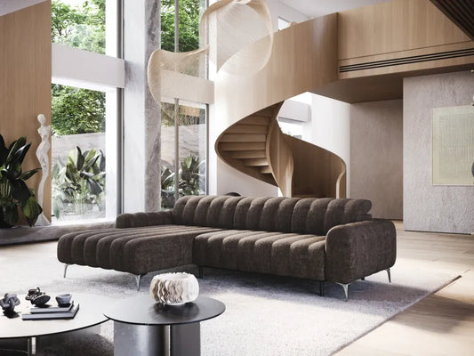 Coltar extensibil electric tapitat cu Stofa Maro Padova I