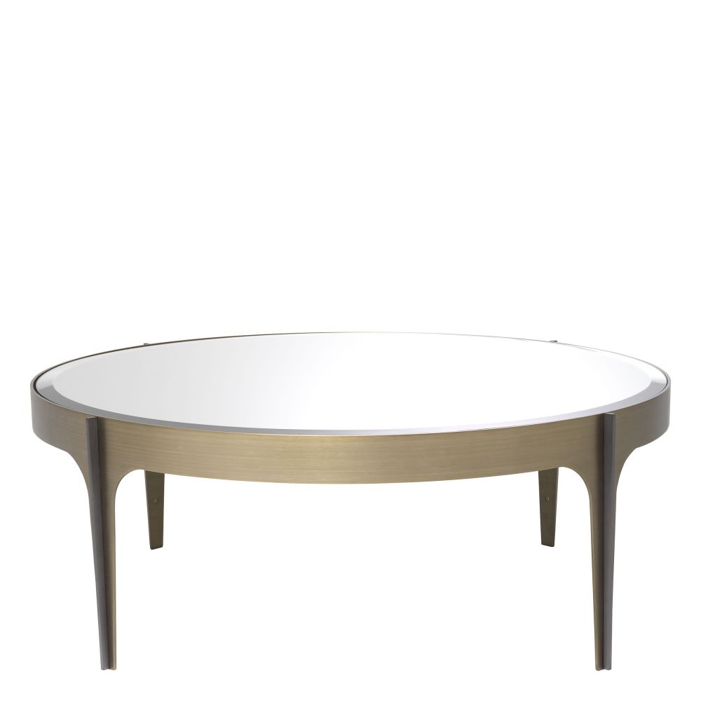 Masuta de cafea Rotunda din Otel inoxidabil si Oglinda Maro/Argintiu D94xH35cm Artemisa
