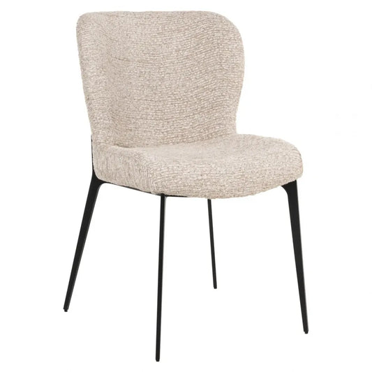 Scaun din Stofa Bej deschis si Metal Negru L51xH83.5cm Sergio Richmond interiors