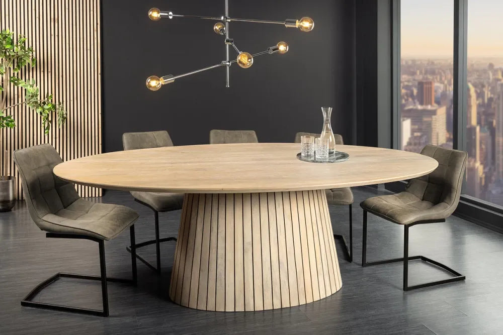 Masa din Lemn de mango Maro deschis si Lemn de salcam si mango Maro deschis L220xH77cm Art deco