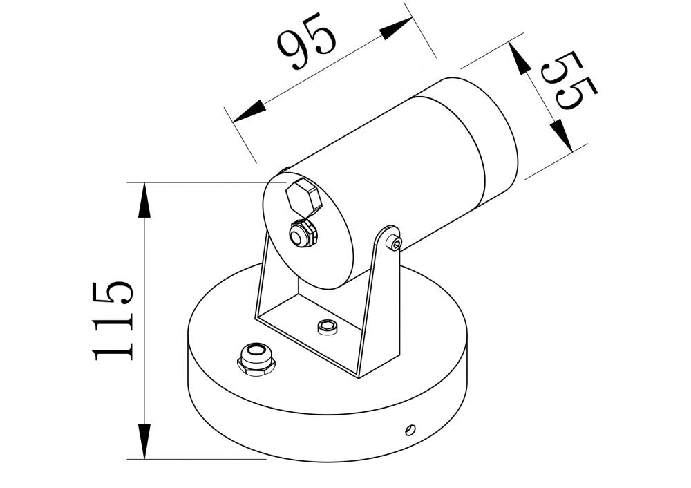 Aplica de perete Aluminiu Negru D6xH12cm Scope