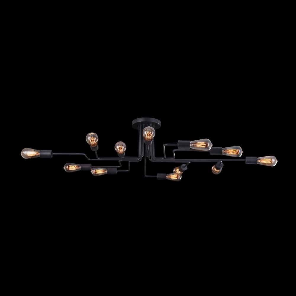 Candelabru Asimetric din Metal Negru Gilbert L123xH26cm