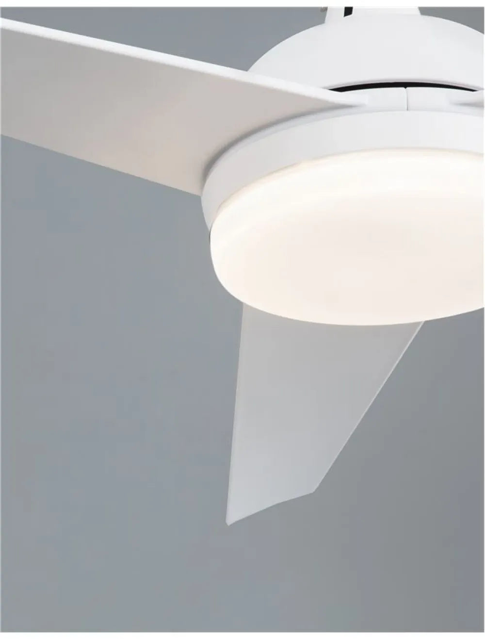 Ventilator structura din Metal Alb si abajur din Sticla Alb H37.5 - 47xL152cm IP20 18W 650lm 3000k FLOW