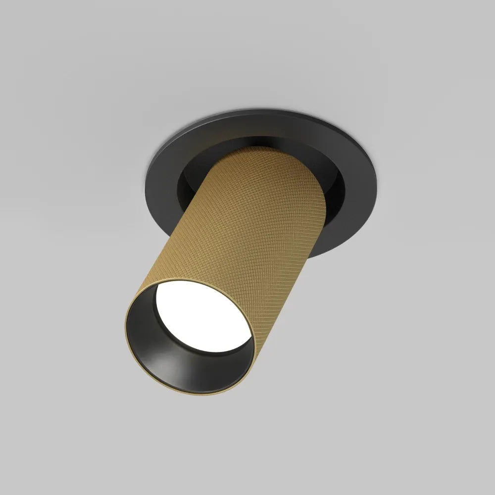 Spot incastrat din Aluminiu Negru/Auriu mat H14.1xD5.4cm 10W Artisan