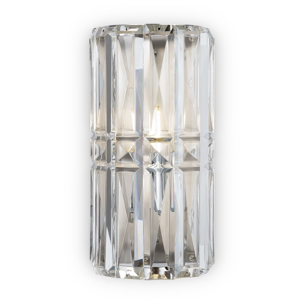 Aplica de perete Metal si Sticla Argintiu/Transparent L10xH25cm Facet