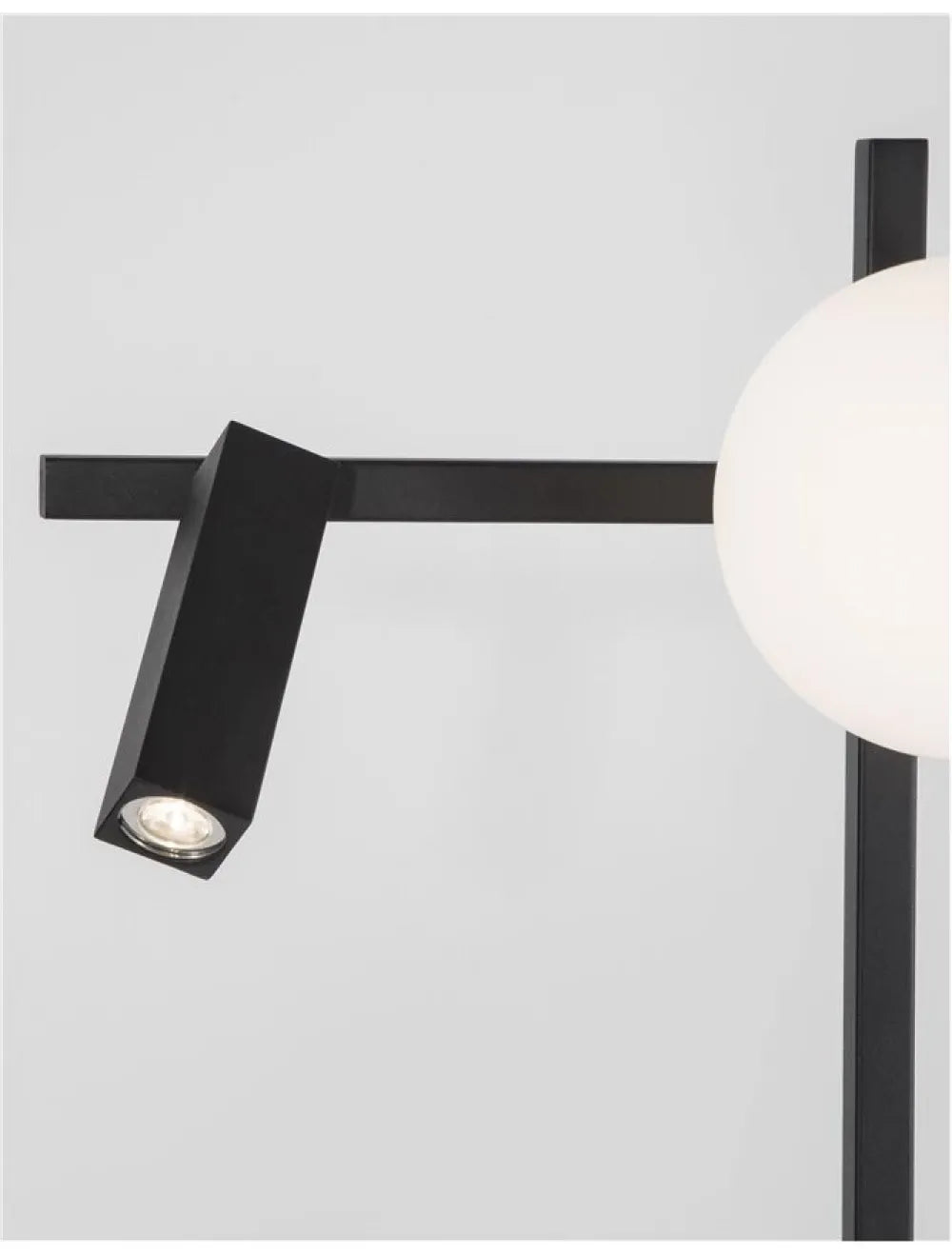 Lampa de podea structura din Metal Negru si abajur din Sticla Alb H150xL26.5cm IP20 9W 650lm 3200k JOLINE