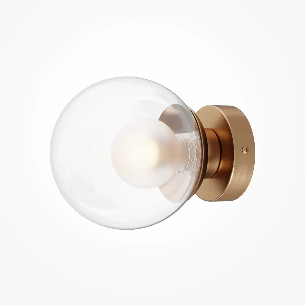 Aplica perete din Metal Auriu si Sticla Transparent H15xD15cm Basic form