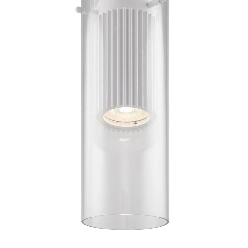 Pendul din Metal si Sticla Alb/Transparent H170xD8cm 50W Dynamics