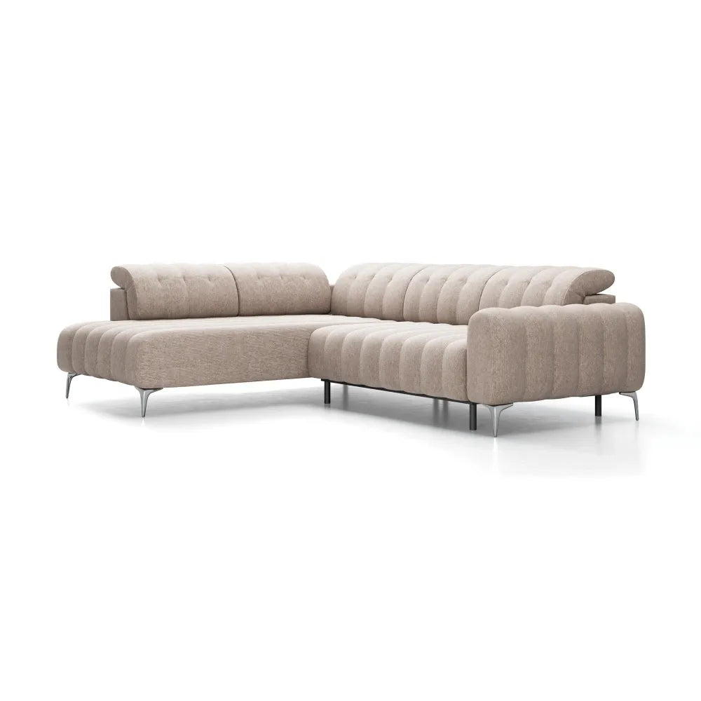 Coltar extensibil electric tapitat cu Stofa Bej inchis Padova II