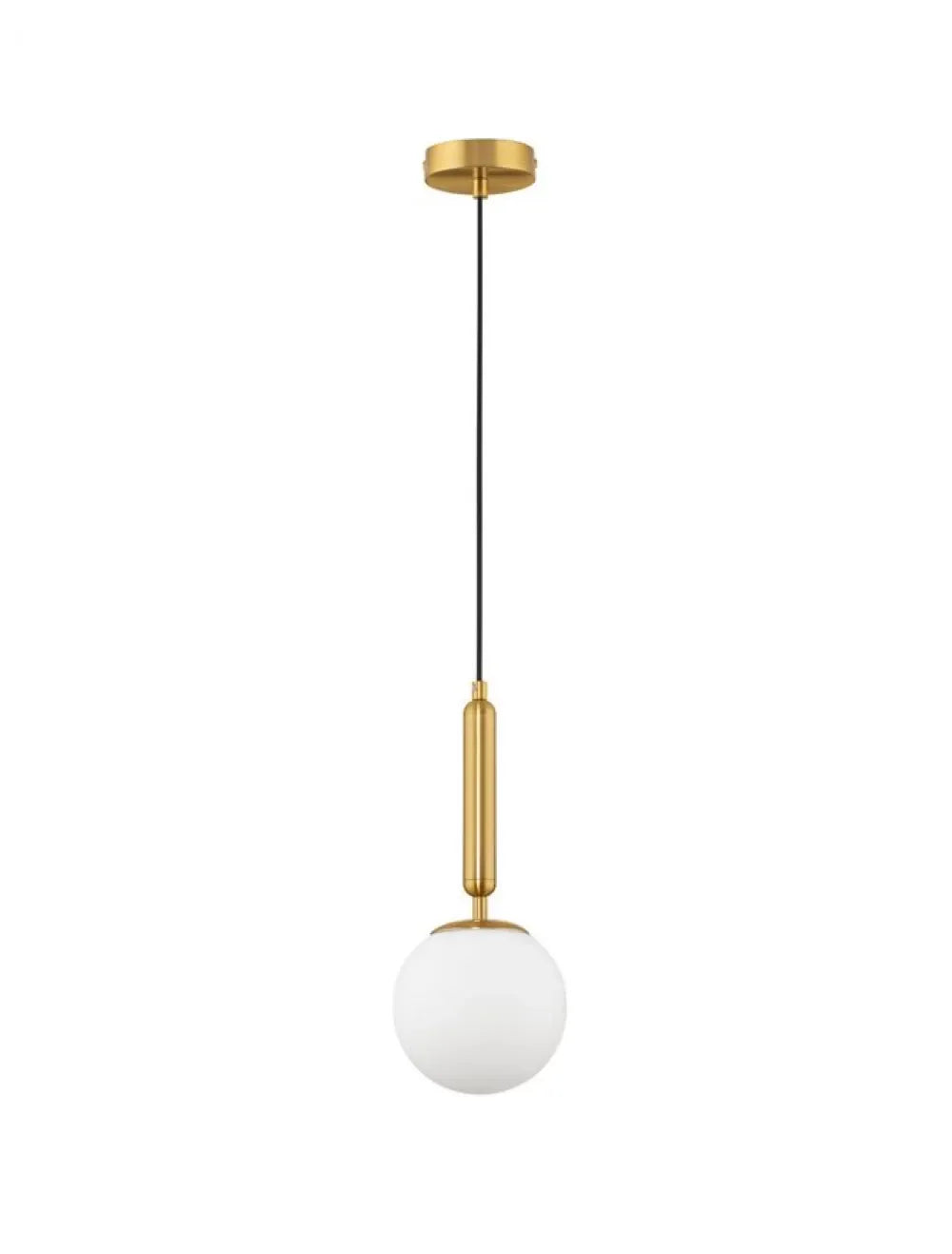Pendul structura din Metal Auriu si abajur din Sticla Alb H185xL15cm IP20 MONET