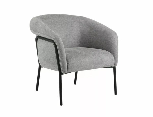 Fotoliu din Stofa Gri si Metal Negru H71xL69xA68cm Clover