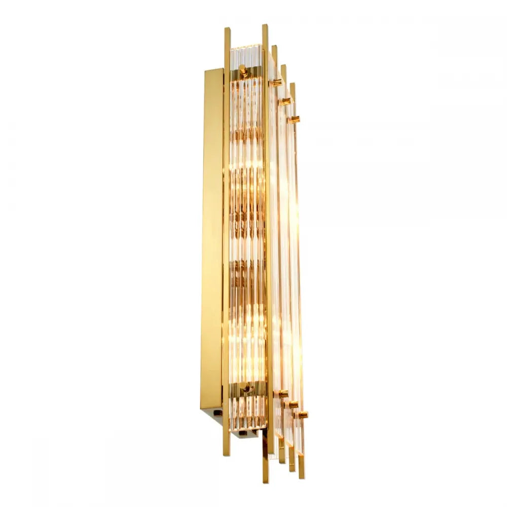 Aplica de perete din Metal Auriu si Sticla Transparent H65xL23cm Sparks L Eichholtz