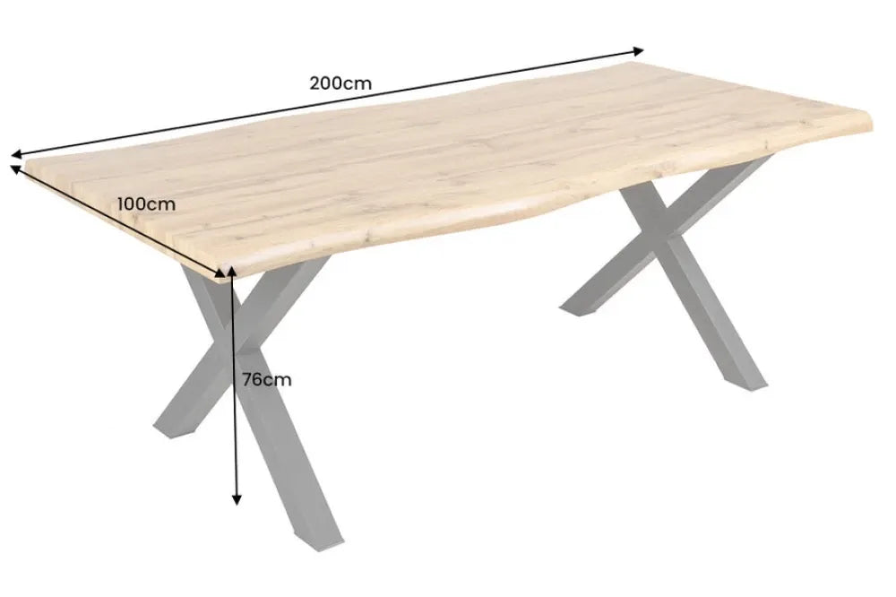 Masa din Derivat din lemn Maro si Metal Negru L200xH76cm Wild