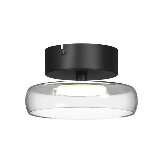 Plafoniera din Metal Negru si Sticla Transparent H11.45xD20cm Float