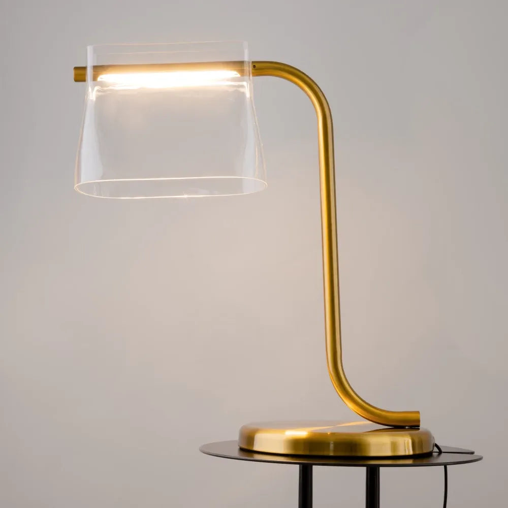 Veioza din Metal Alama si Sticla Transparent H48.5xL41cm Cabaret