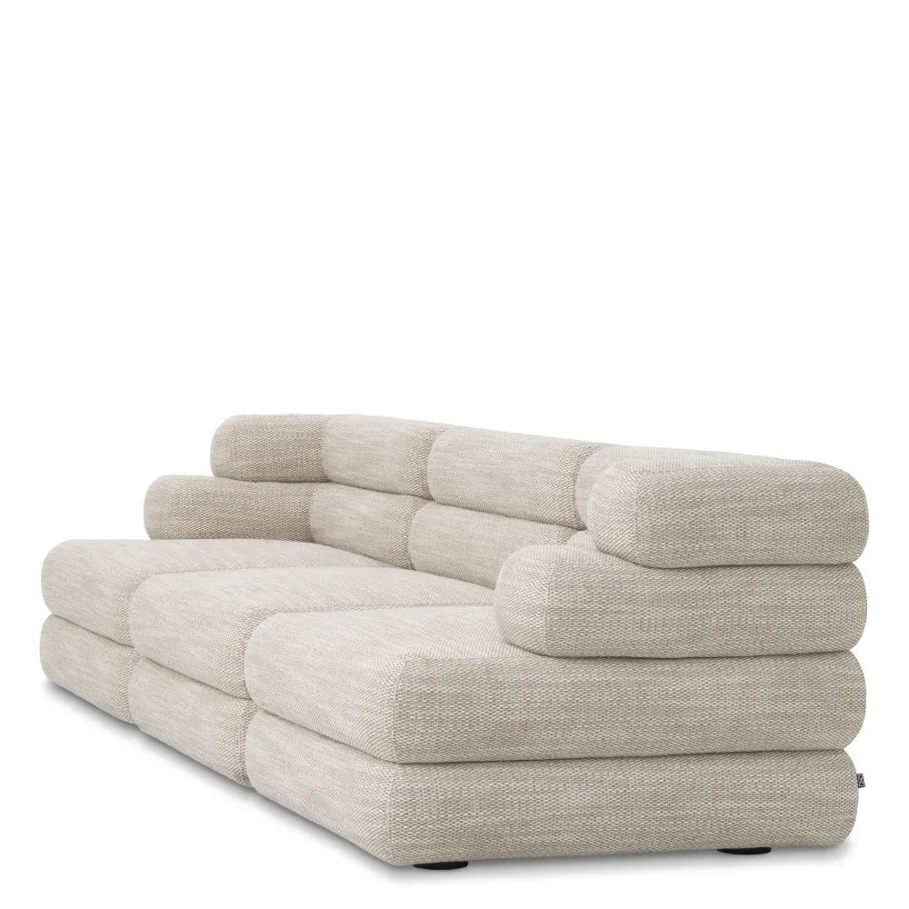 Puf tapitat cu Stofa  Bej L92xA92xH40cm Malaga Eichholtz