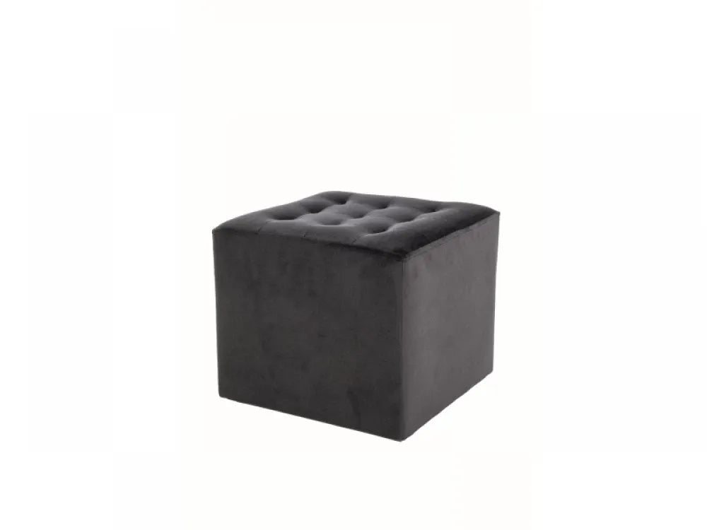 Taburet din Catifea si PAL Negru L39xH34cm Lori