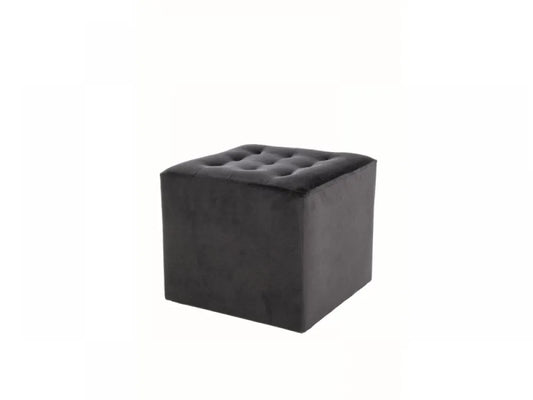 Taburet din Catifea si PAL Negru L39xH34cm Lori
