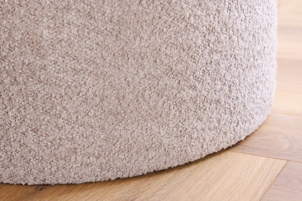 Puf cu spatiu de depozitare din Stofa boucle Bej H43xL50cm Modern Barock