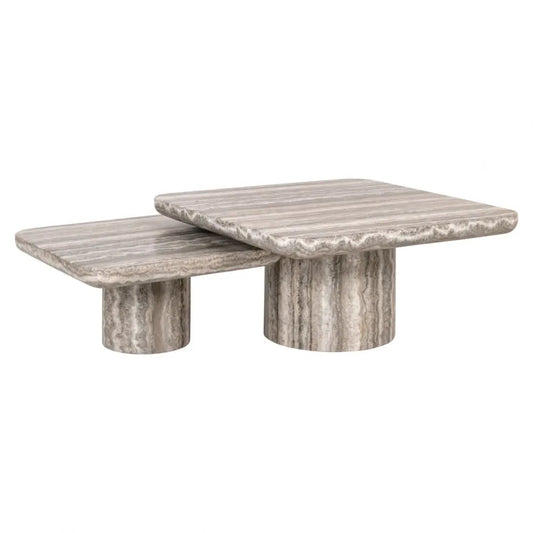 Set 2 masute de cafea din Travertin artificial Gri L140xH36cm Dulce Richmond interiors