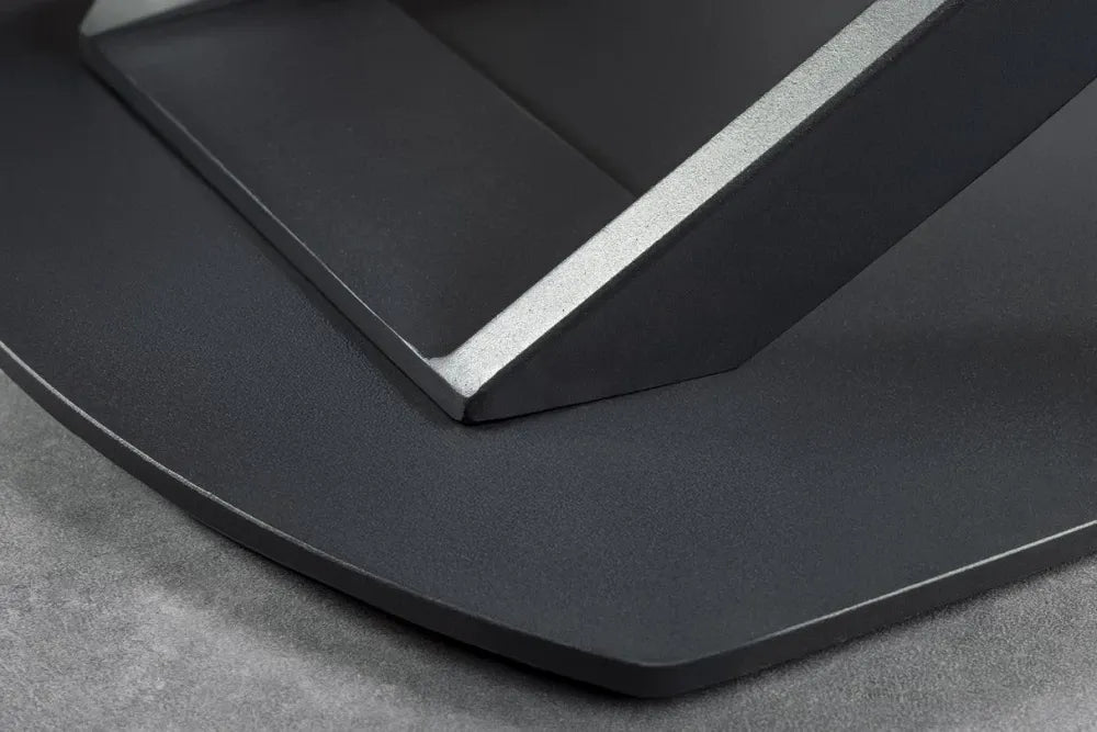 Masa extensibila din Ceramica Gri si Metal Negru L130-190xH75cm Inception