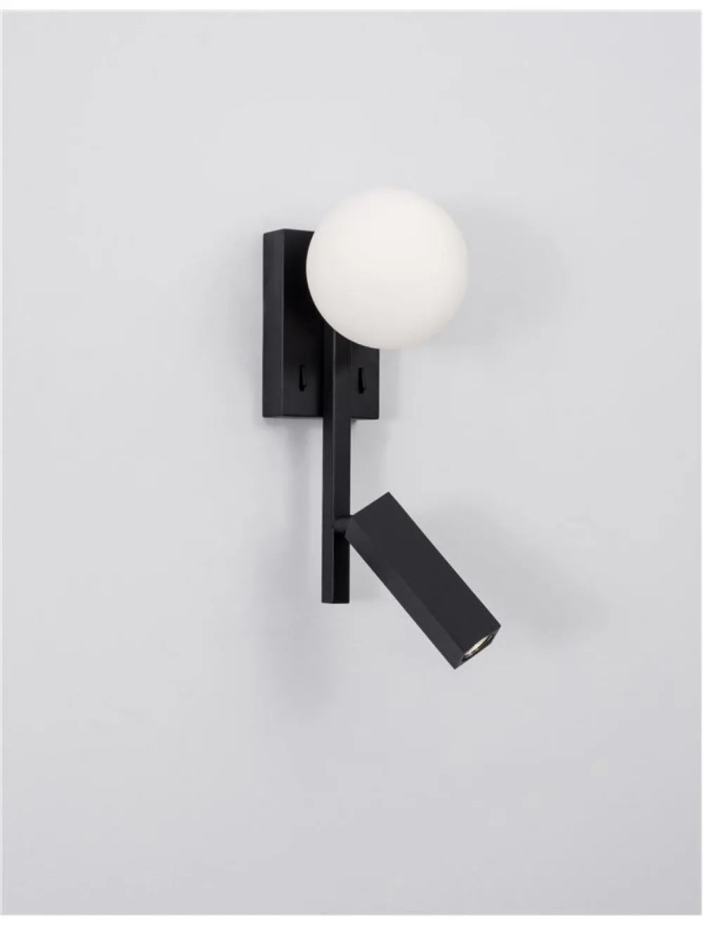 Aplica de perete structura din Metal Negru si abajur din Sticla Alb H26xL14cm IP20 8W 650lm 3200k JOLINE