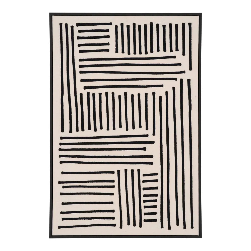 Tablou printat pe panza cu rama din MDF Negru/Bej H90xL60cm Lipari1
