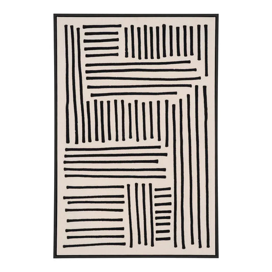 Tablou printat pe panza cu rama din MDF Negru/Bej H90xL60cm Lipari1